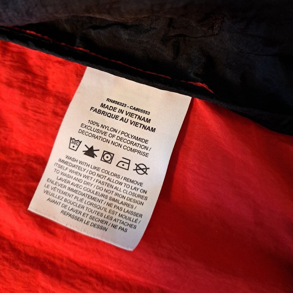 Nike Core Amplify Windrunner Windbreaker in red,white,&black W/ neon yellow logo - Picture 9 of 10